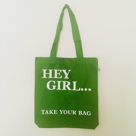 TOMs FLOWer CLUB, TAKE YOUR BAG, Swiss design, Swiss, tote, tote bag, Hey girl, hey, hi, ahoy, girl, pink, madonna, material girl, girl band, spice girls, wild girl, cotton bags, Swiss designed, Einkaufstasche, shopping bag, Greta Thunberg, Friday's for future.