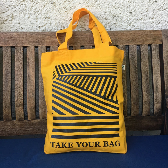 LINEAR - gold-coloured bag - 36 x 40 x 7 cm
