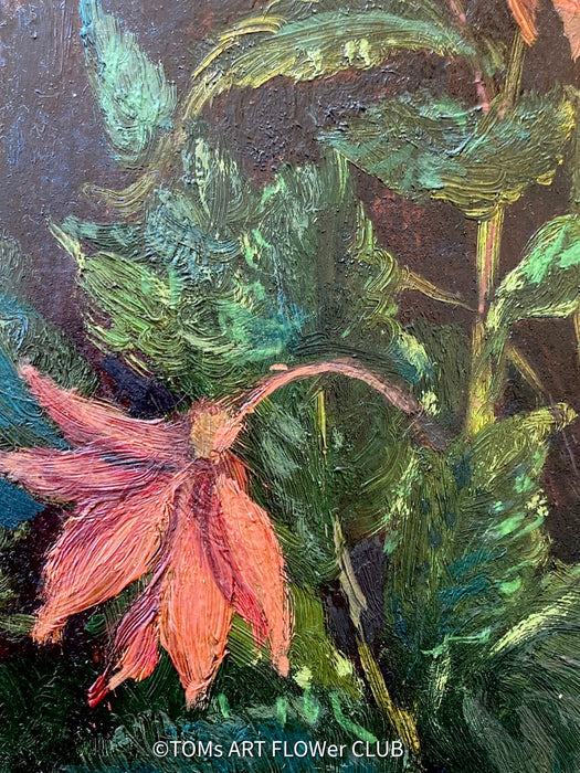 Unknown artist, Begonia, Begonie, Begonien, Begonias, floral art collection, rote Begonien, Künstler aus Horgen; Horten Schweiz, TOMs ART FLOWer CLUB, florale Kunst, Stilleben, Stilllege, zatisie for sale aus 1967 at TOMs FLOWer CLUB.