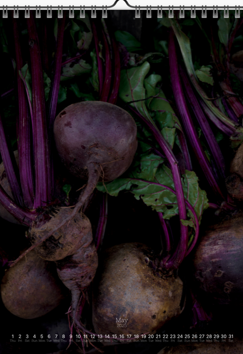 Tomas Rodak, Calendar 2025, Wandkalender 2025, VEGETARIAN, vegetarisch, vegan, Kalendar, New year, neues Jahr, Neujahr, Kalendar, for sale by TOMs FLOWer CLUB