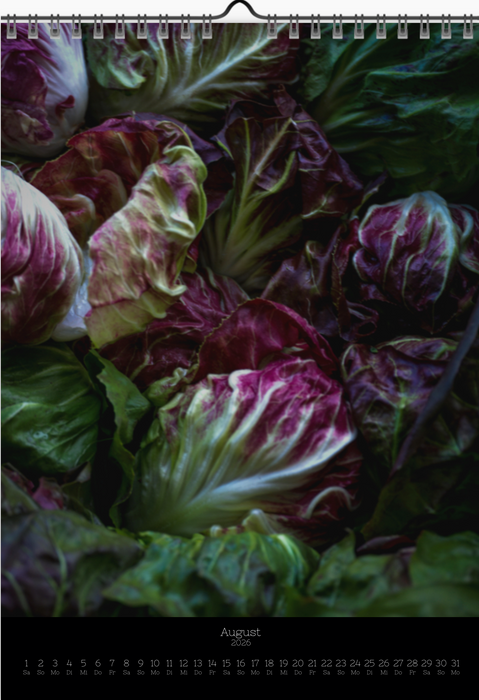 Tomas Rodak, Calendar 2026, Wandkalender 2026, VEGETARIAN, vegetarisch, vegan, Kalendar, New year, neues Jahr, Neujahr, Kalendar, for sale by TOMs FLOWer CLUB