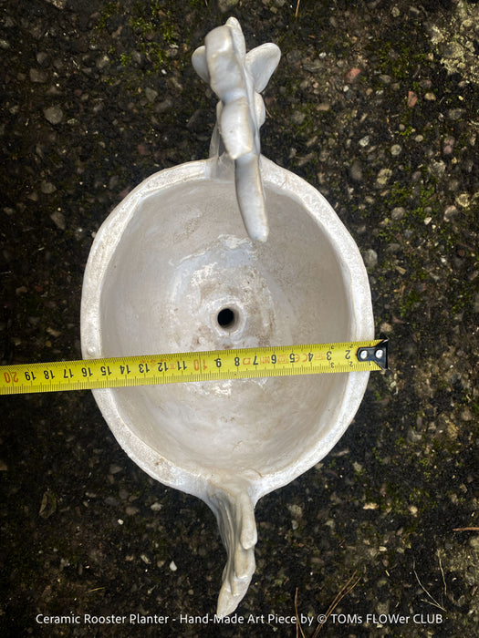 Ceramic rooster plant pot