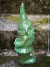 Garden Gnome in blue und green, garden sculpture decoration, for sale by TOMs FLOWer CLUB.