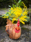 Handmade Chestnut Wooden Rooster, unique sculpture, art from TOMs FLOWer CLUB