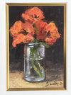 Jelica Santrac, Still life - three poppies in vase, acrylic, double framed for sale at TOMs FLOWer CLUB, TOMs ART FLOWer CLUB