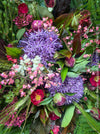 Seasonal spring flower bouquet with fresh tulips and colourful spring blooms