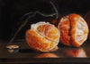 Intriguing "Fruits in the Darkness" Oil Painting by Czech artist Viktoria Penner. Available at TOMs ART FLOWer Club. Own this unique masterpiece, 24 x 30 cm.