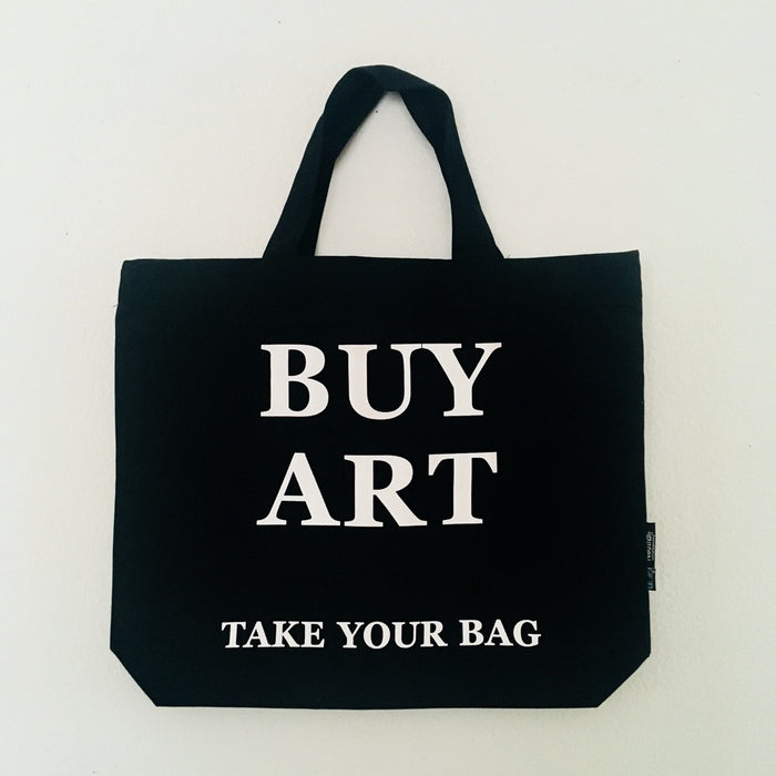 BUY ART Tote Bag in Black, 100% Organic Cotton, Fair Trade Certified, TOMs FLOWer CLUB