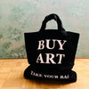 BUY ART Tote Bag in Black, 100% Organic Cotton, Fair Trade Certified, TOMs FLOWer CLUB