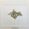 Kurt Gert Ries, Dove of Peace, German artist, colour etching on paper, edition 76/99for sale at TOMs FLOWer CLUB.