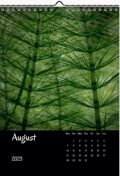 Calendar 2023, Wandkalender, Kalendar, New year, neues Jahr, Neujahr, navy rock, Kalendar, green leaf, grünes Blatt, minimalistisch, for sale by TOMs FLOWer CLUB.