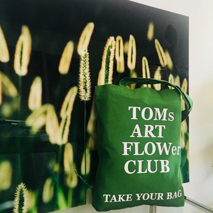 TOMs ART FLOWer CLUB - green bag - 36 x 40 x 7 cm
