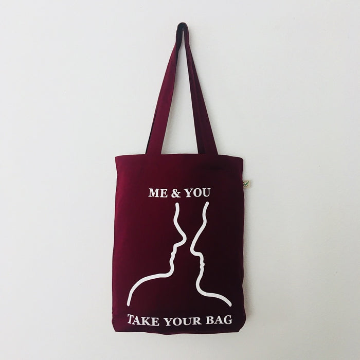 ME & YOU - burgundy bag - 36 x 40 x 7 cm