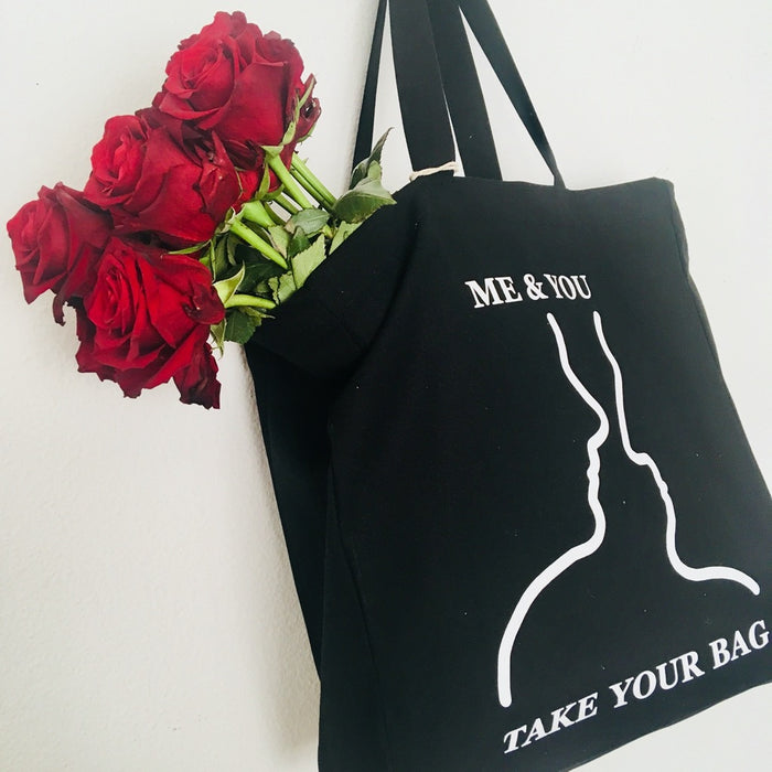 ME & YOU - black bag - 39 x 41 x 14 cm
