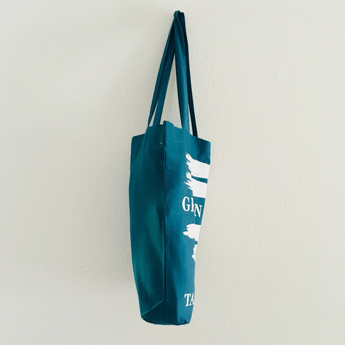 GREEN LINE - sea blue bag - 36 x 40 x 7 cm