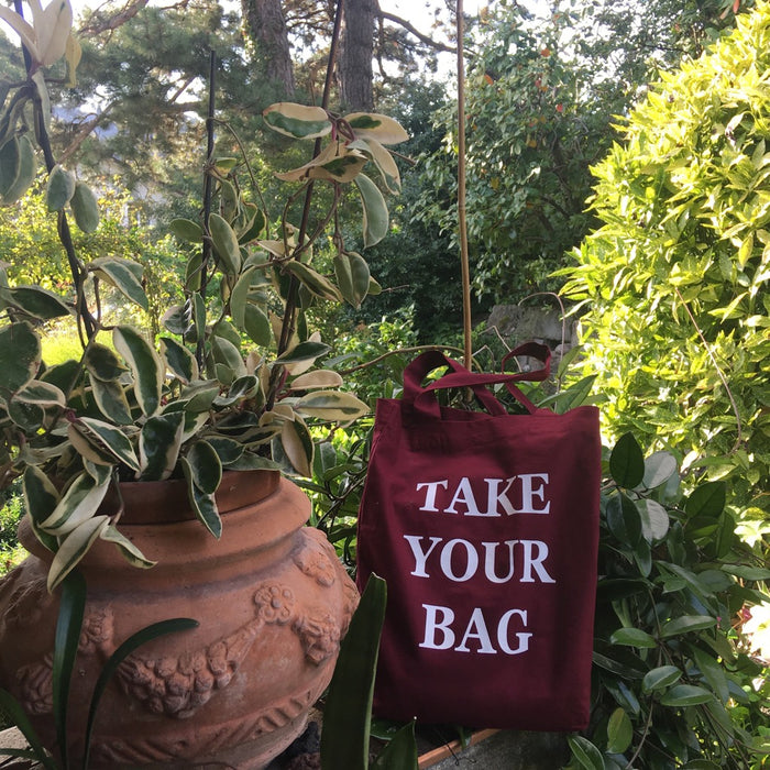 TAKE YOUR BAG - burgundy bag - 36 x 40 x 7 cm