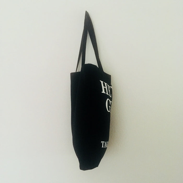 Black TAKE YOUR BAG with white DIVERSITY design by TOMs FLOWer CLUB made of 100% organic cotton, EarthPositive® certified, various colours, Swiss designed, premium quality, world wide shipping.