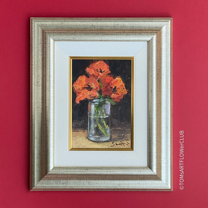 Jelica Santrac, Still life - three poppies in vase