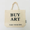Beige TAKE YOUR BAG with black BUY ART design made of 100% organic cotton, NEUTRAL® and FAIRTRADE® certified.