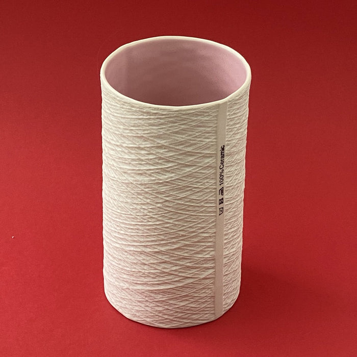 Limoge porcelain vase, plant pot with the pink interior glaze without drain hole directly from the artist's work shop, offered for sale by TOMs FLOWer CLUB.