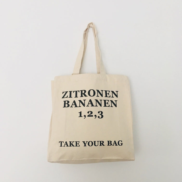 ZITRONEN, BANANEN, 1,2,3 - beige bag - 39 x 41 x 14 cm