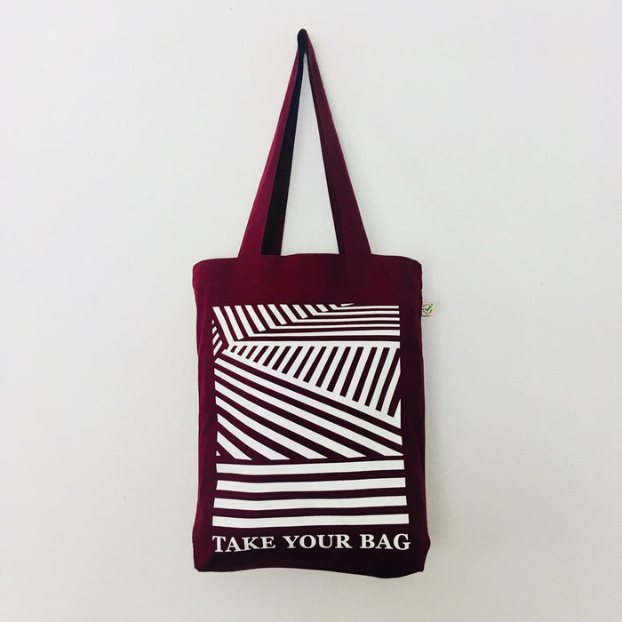 LINEAR - burgundy bag - 36 x 40 x 7 cm