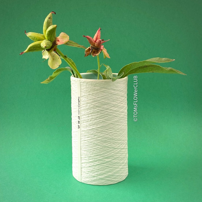 Limoge porcelain vase, plant pot with the green interior glaze without drain hole directly from the artist's work shop, offered for sale by TOMs FLOWer CLUB.