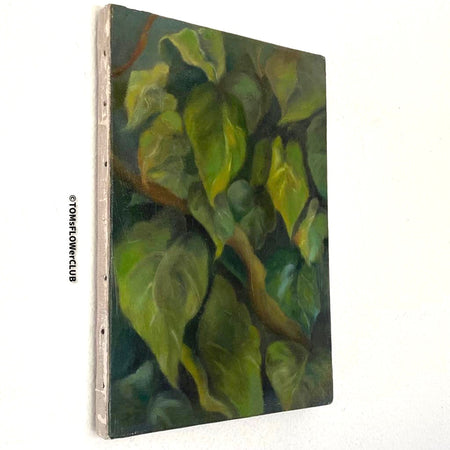 Inguna Namike, Latvian artist, green leaf, floral art, Bild mit Blatt, Efeu, brectan, mamba, ivy art, ivy painting for sale at TOMs FLOWer CLUB