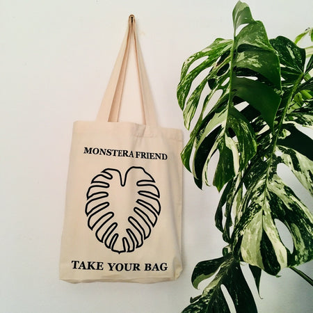 Monstera, Monstera friend, Baumwolltasche, Stofftasche, tote bag, shopping bag, TOMs FLOWer CLUB, TAKE YOUR BAG, organic cotton, bio Baumwolle. Einkaufen, Einkaufstasche 