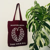 Monstera, Monstera friend, Baumwolltasche, Stofftasche, tote bag, shopping bag, TOMs FLOWer CLUB, TAKE YOUR BAG, organic cotton, bio Baumwolle. Einkaufen, Einkaufstasche 