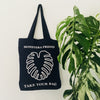 Monstera, Monstera friend, Baumwolltasche, Stofftasche, tote bag, shopping bag, TOMs FLOWer CLUB, TAKE YOUR BAG, organic cotton, bio Baumwolle. Einkaufen, Einkaufstasche , navy blue