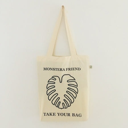 Monstera, Monstera friend, Baumwolltasche, Stofftasche, tote bag, shopping bag, TOMs FLOWer CLUB, TAKE YOUR BAG, organic cotton, bio Baumwolle. Einkaufen, Einkaufstasche 