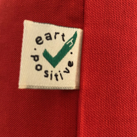 Red TAKE YOUR BAG with white UNIVERSAL design by TOMs FLOWer CLUB made of 100% organic cotton, EarthPositive® certified, various colours, Swiss designed, premium quality, world wide shipping.