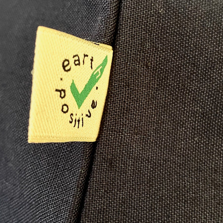 Black TAKE YOUR BAG with white WATER DROP design by TOMs FLOWer CLUB made of 100% organic cotton, EarthPositive® certified, various colours, Swiss designed, premium quality, world wide shipping.