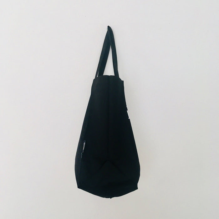 WATER DROP Tote Bag – Organic Cotton - Fair Trade - black bag with short and long handle - 35 x 38 x 20 cm