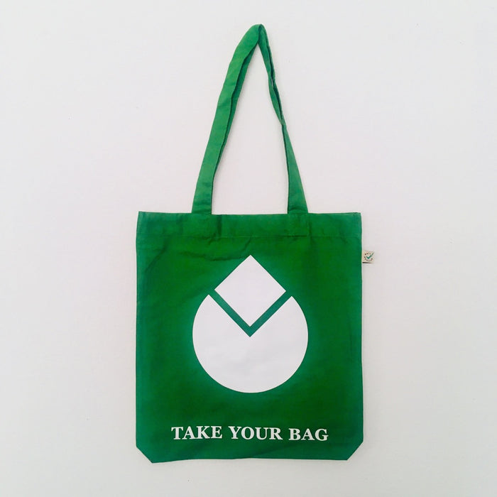 WATER DROP Tote Bag – Organic Cotton - Fair Trade - green bag - 36 x 40 x 7 cm