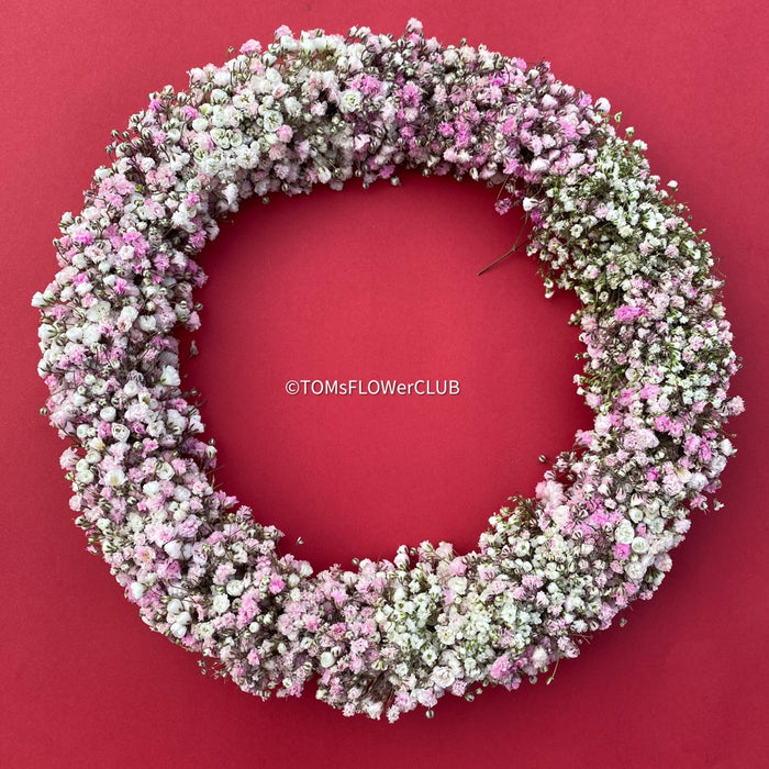 Natural tables wreath, door wreath, wedding wreath, hair wreath, romantic pink, rosa, organic, Tischdekoration, Deco, Gypsophila Paniculata, organic plants, for sale at TOMs FLOWer CLUB.