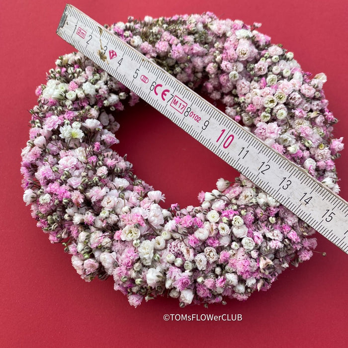 Natural tables wreath, door wreath, wedding wreath, hair wreath, romantic pink, rosa, organic, Tischdekoration, Deco, Gypsophila Paniculata, organic plants, for sale at TOMs FLOWer CLUB.