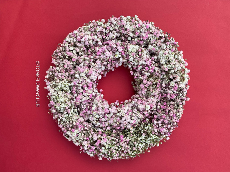 Natural tables wreath, door wreath, wedding wreath, hair wreath, romantic pink, rosa, organic, Tischdekoration, Deco, Gypsophila Paniculata, organic plants, for sale at TOMs FLOWer CLUB.