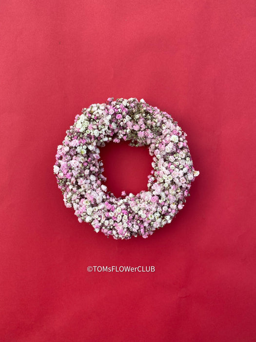 Natural tables wreath, door wreath, wedding wreath, hair wreath, romantic pink, rosa, organic, Tischdekoration, Deco, Gypsophila Paniculata, organic plants, for sale at TOMs FLOWer CLUB.