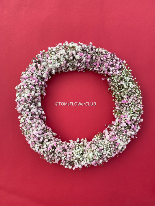 Natural tables wreath, door wreath, wedding wreath, hair wreath, romantic pink, rosa, organic, Tischdekoration, Deco, Gypsophila Paniculata, organic plants, for sale at TOMs FLOWer CLUB.