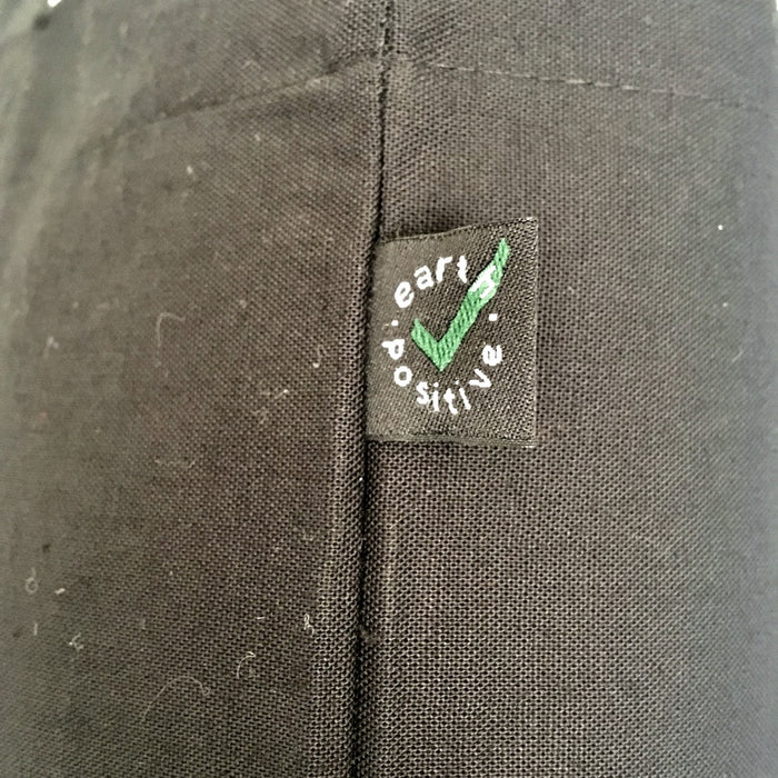 Black TAKE YOUR BAG with white BUY ART design by TOMs FLOWer CLUB made of 100% organic cotton, EarthPositive® certified, various colours, Swiss designed, premium quality, world wide shipping.