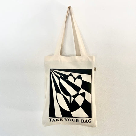 Organic cotton tote bag “Tulip” beige – fair trade reusable bag by TOMs FLOWer CLUB